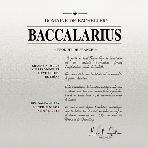 Domaine de Bachellery Baccalarius